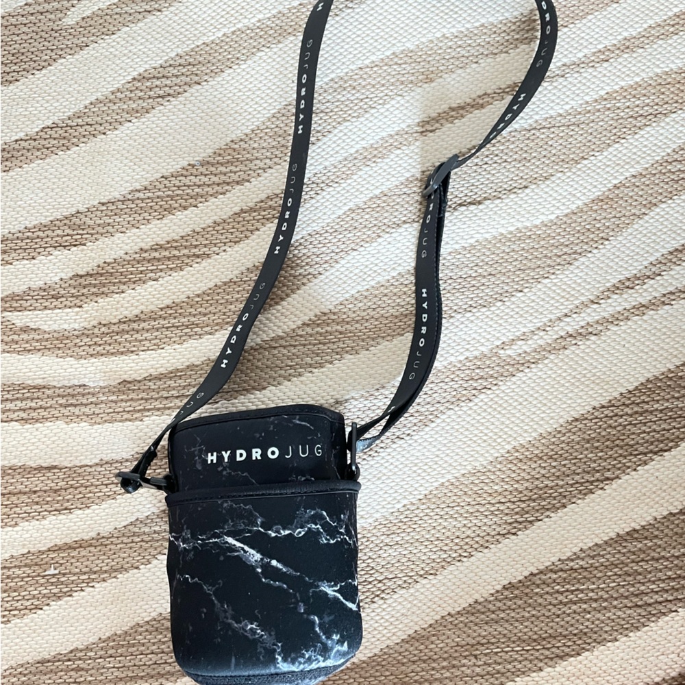 HydroJug Black Marble Water Bottle Carrier with Branded Strap Smalled size